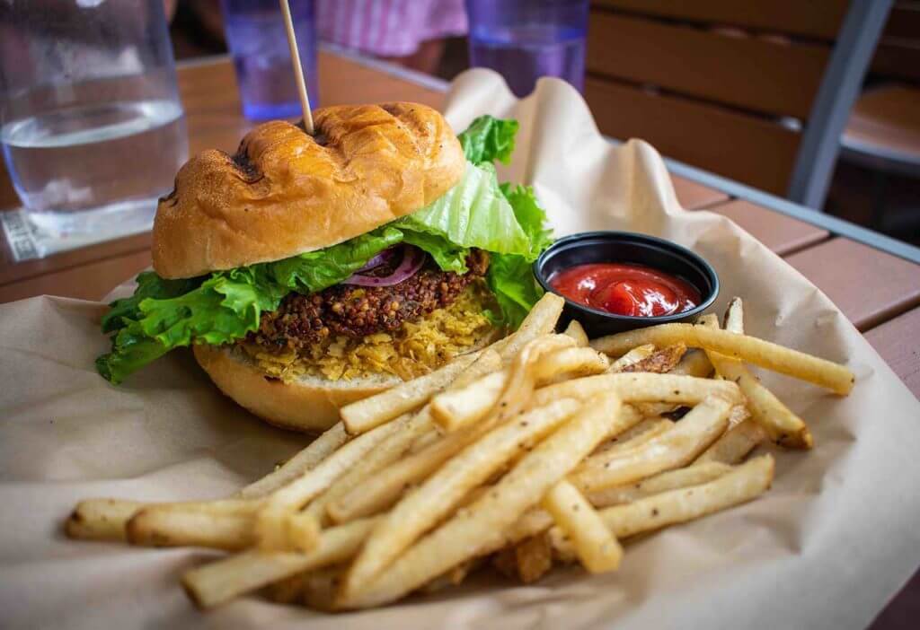 The Veggie Quinoa Burger from Manitou Brewing Company • Photo by Matt Morris, @mmorrisphotography_