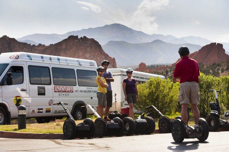 Adventures Out West leads a Segway Training session at Garden of the Gods  •  Photo courtesy of Adventures Out West