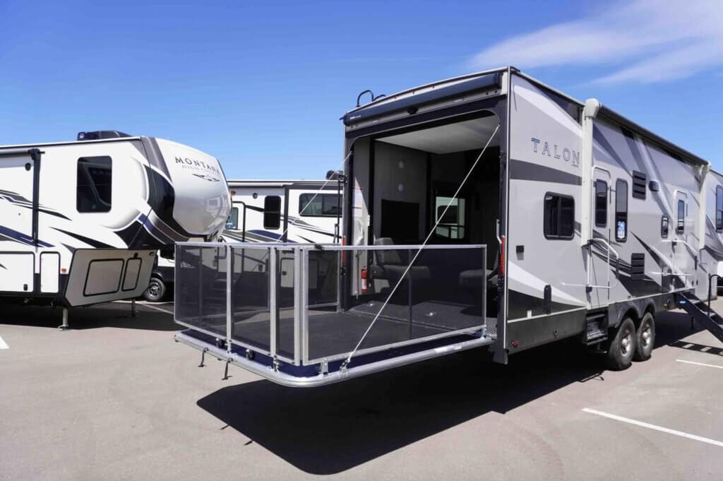 Exterior of a Jayco Talon "Toy Hauler" • Photo courtesy of Windish RV Center