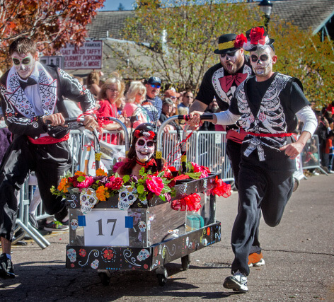 The Emma Crawford Coffin Races brings out some lively... or deadly... characters. Photo courtesy of Manitou Springs Chamber.