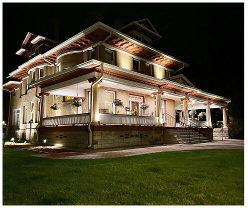 The Abriendo Inn at night • Photo by Keelan Bailey